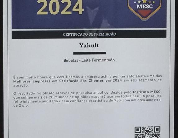 Yakult está entre as melhores no Prêmio MESC 2024